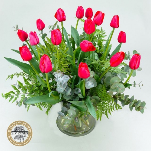 זר טוליפים אהבה בשחקים