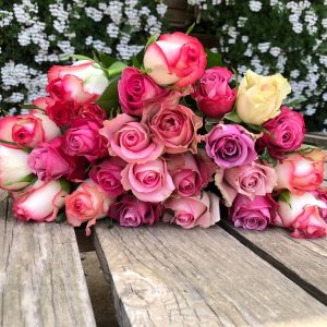 חבילת ורדים מיקס ורוד 45 ס"מ